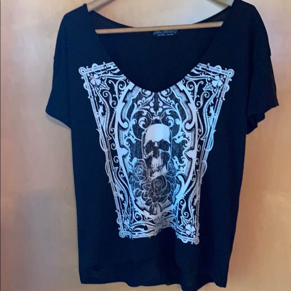 Black Goth design cool cut on neckline